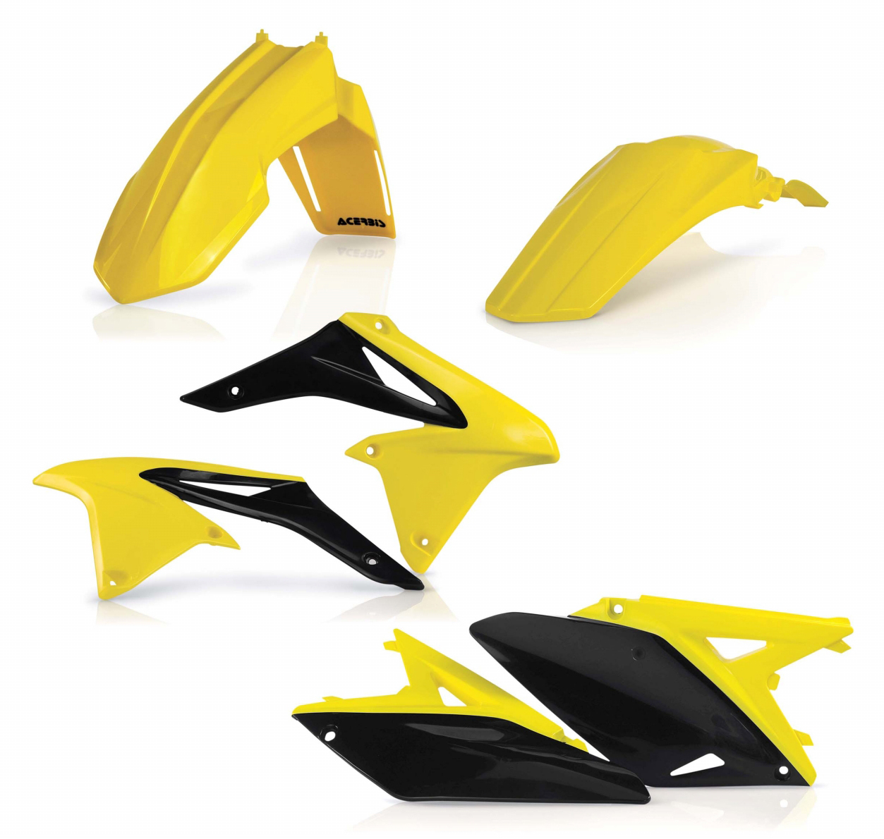 Plastic Kit - Black & Yellow Original '17 - For 10-18 Suzuki RMZ250 - Click Image to Close