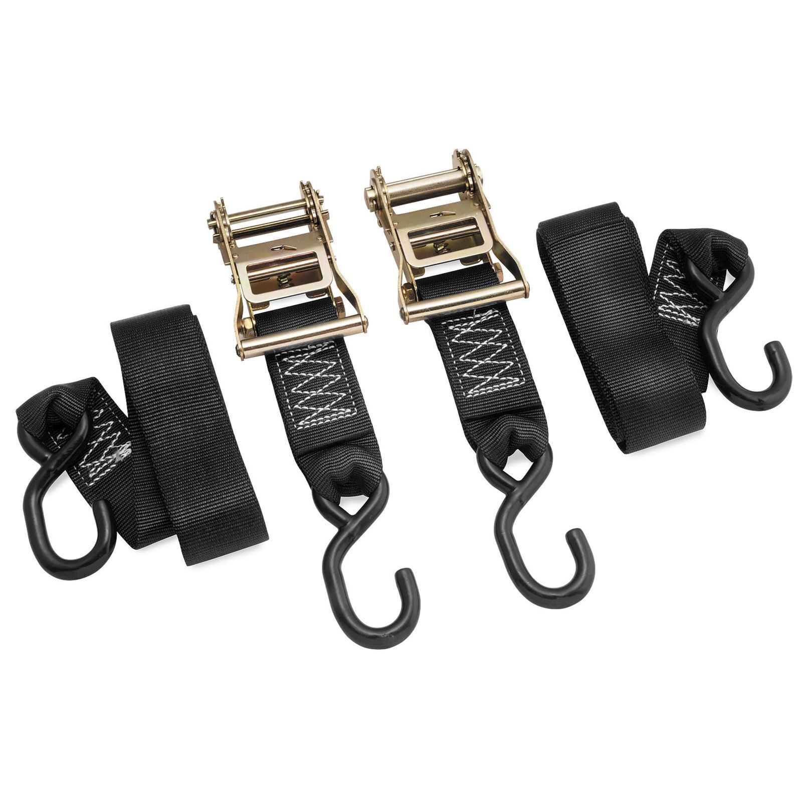 BikeMaster 2x84in Ratchet Tiedown Pair - Black - Click Image to Close