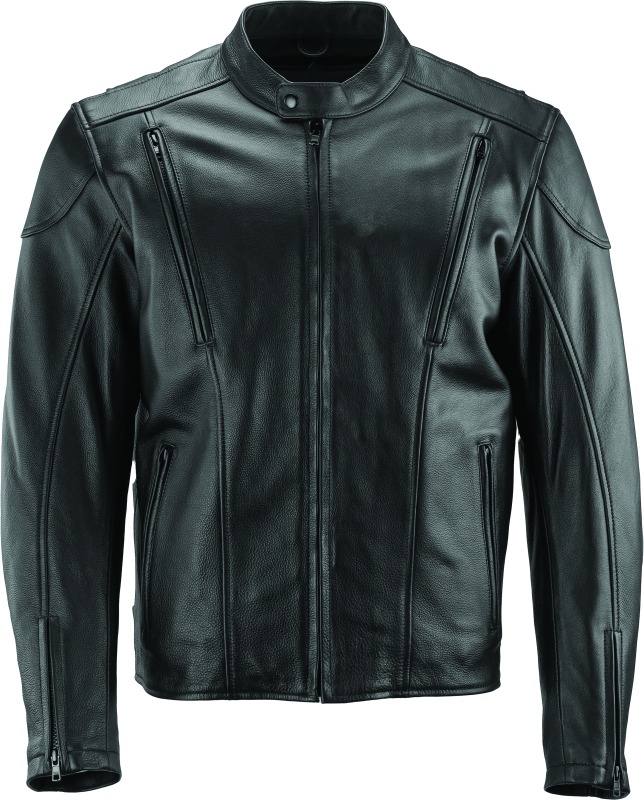 River Road Race Leather Jacket Black - Medium - Click Image to Close