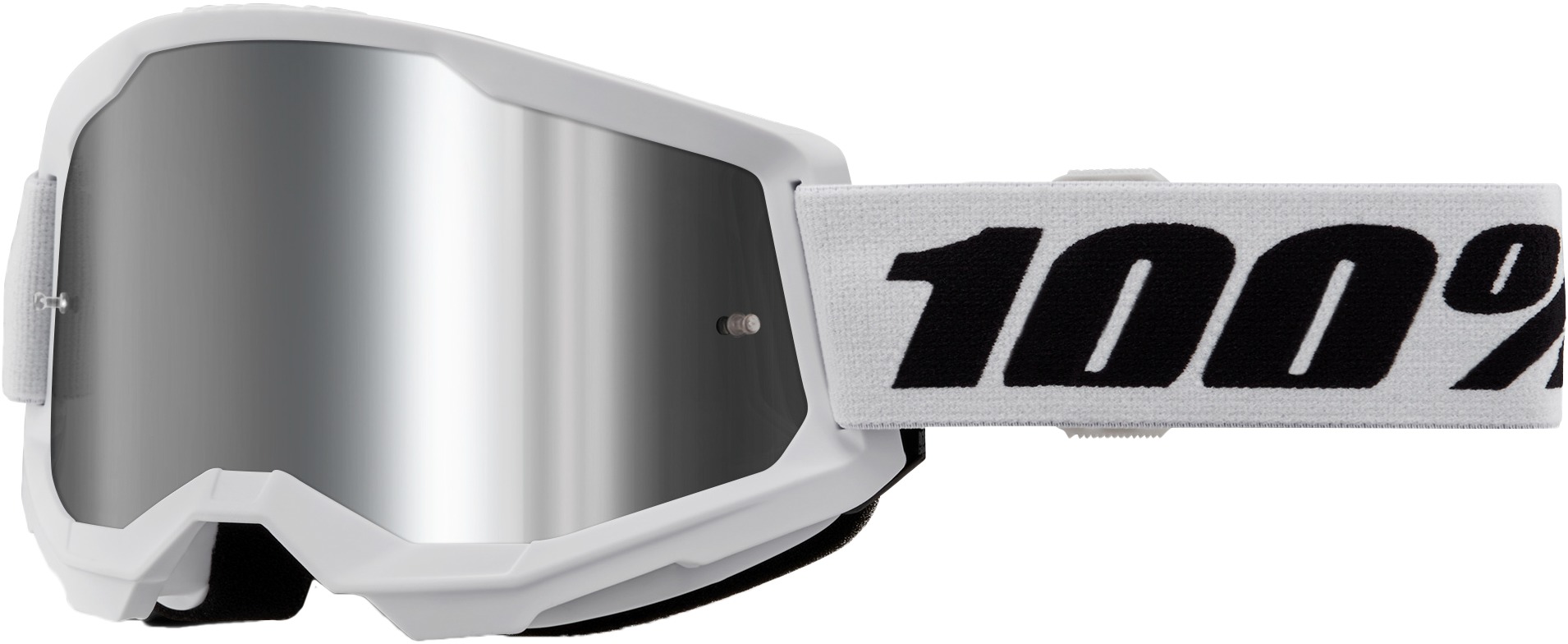 Strata 2 White Goggles - Silver Mirror Lens - Click Image to Close