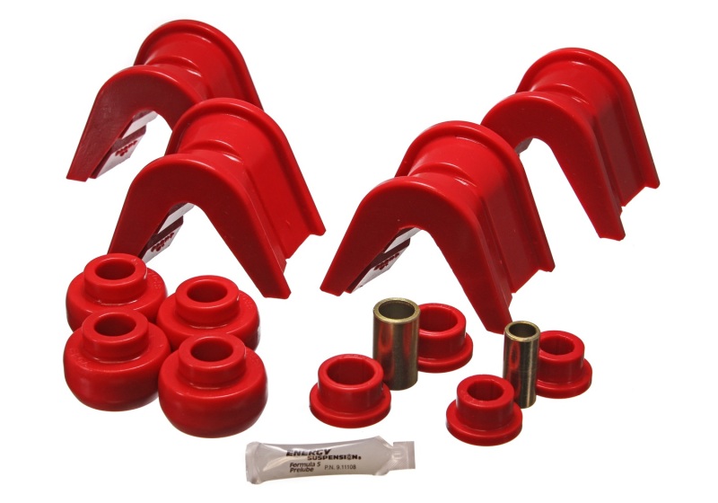 Red 4 Deg Offset Complete 14 Pc C-Bushing Set - For 76-77 Ford Bronco/66-72 F-100/F-150 - Click Image to Close