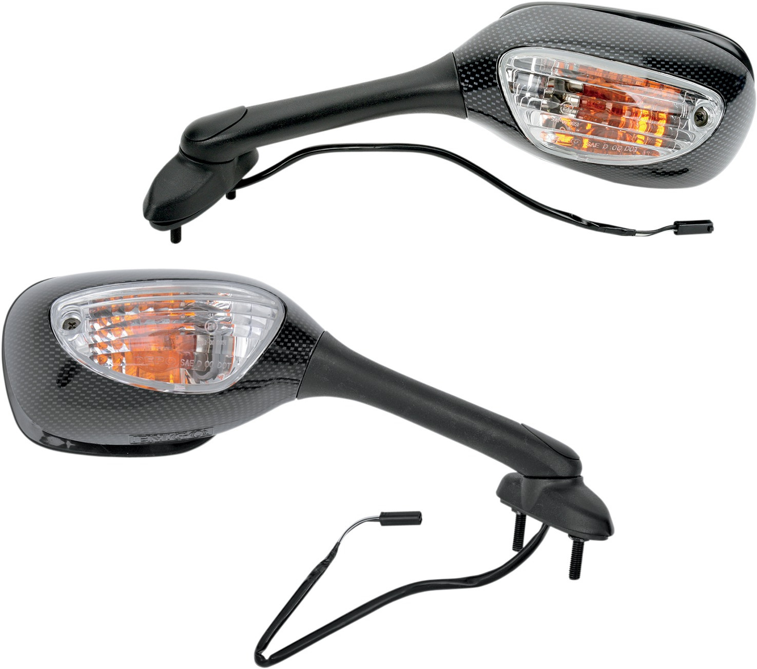 Carbon Fiber Look Mirror Set - Left & Right - For 06-08 GSXR600/750 & 05-08 GSXR1000 - Click Image to Close