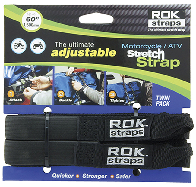 ROK Straps Heavy Duty Stretch Strap 60 Inch Black - Heavy duty stretch strap, 60 inches, black - Click Image to Close