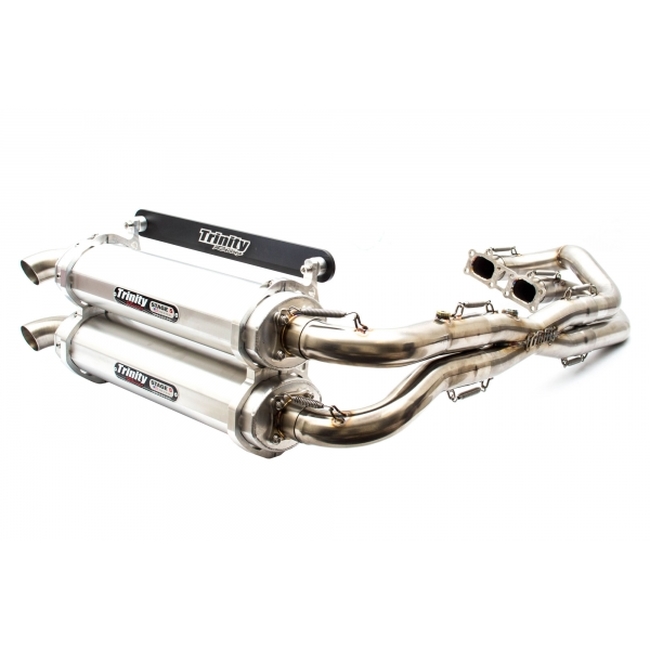 Stage 5 Full Exhaust - Brushed Mufflers - For 18-21 Polaris RZR RS1 - Click Image to Close