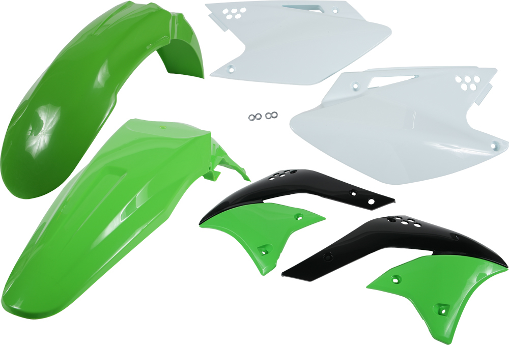 Plastic Kit - Green / Black / White Original 2006 - For 06-08 Kawasaki KX250F - Click Image to Close