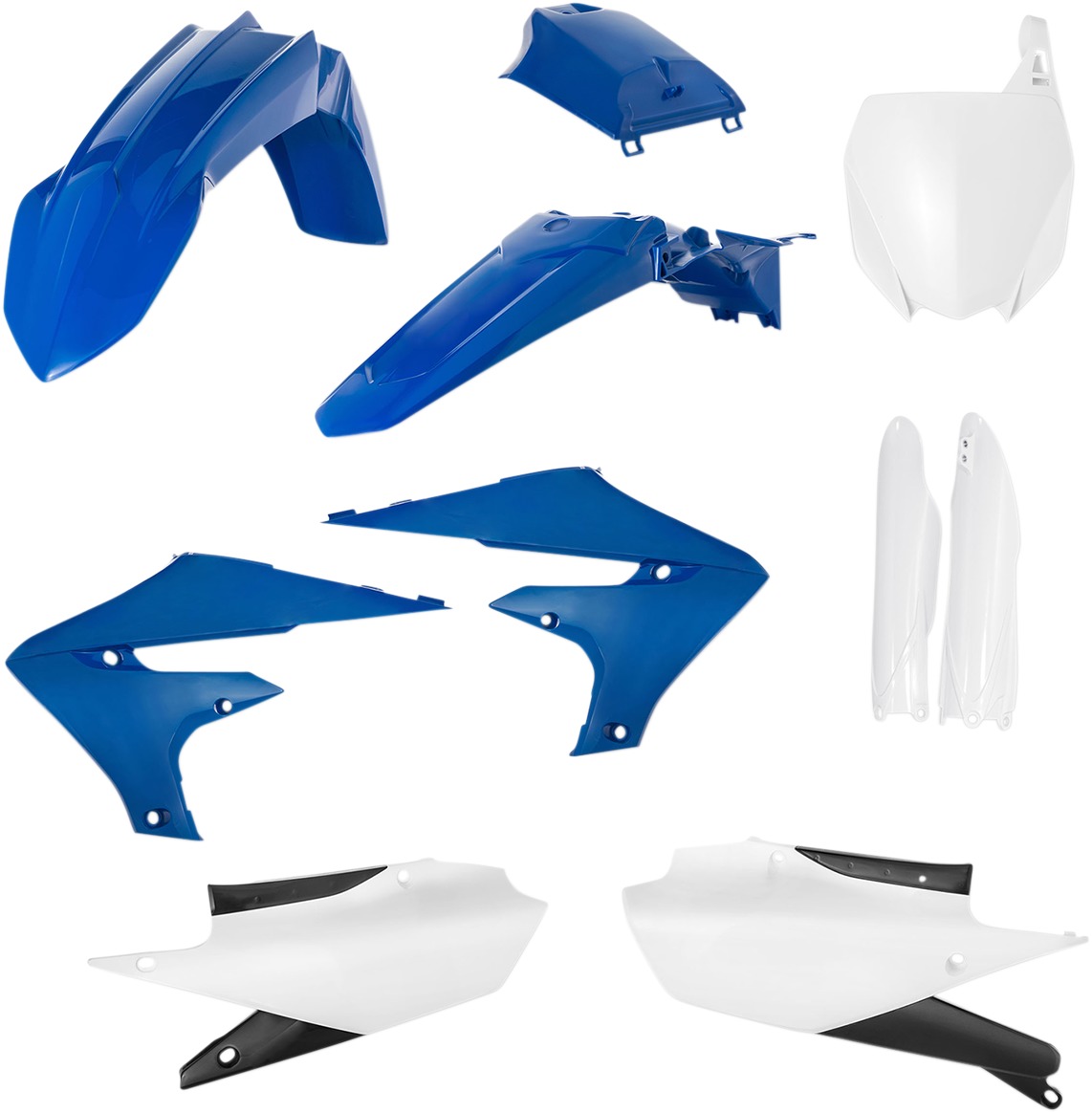 Full Plastic Kit - Blue/White Original 2019 - Fits Many 18-22 Yamaha 250F/450F/FX - Click Image to Close