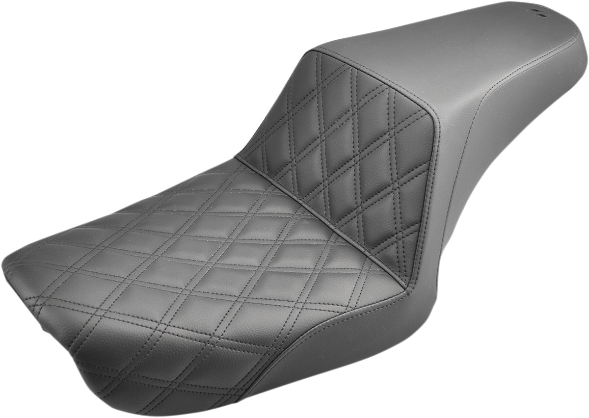 Step-Up Lattice Stitched 2-Up Seat Black Gel - For 04-05 HD FXD Dyna - Click Image to Close