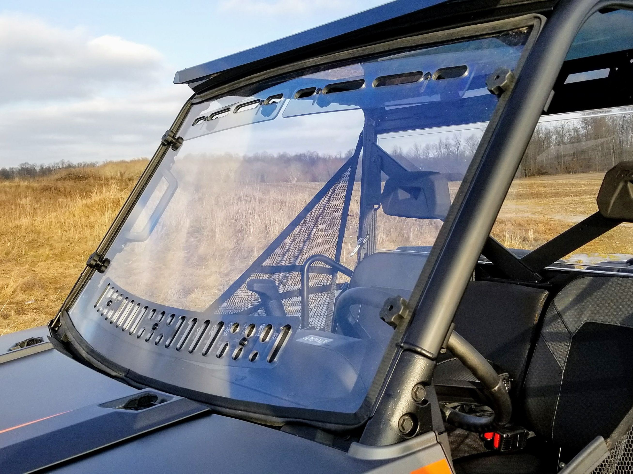 Full Windshield Dual Vent - For 13-17 Polaris Ranger w/ Profile Tubing - Click Image to Close