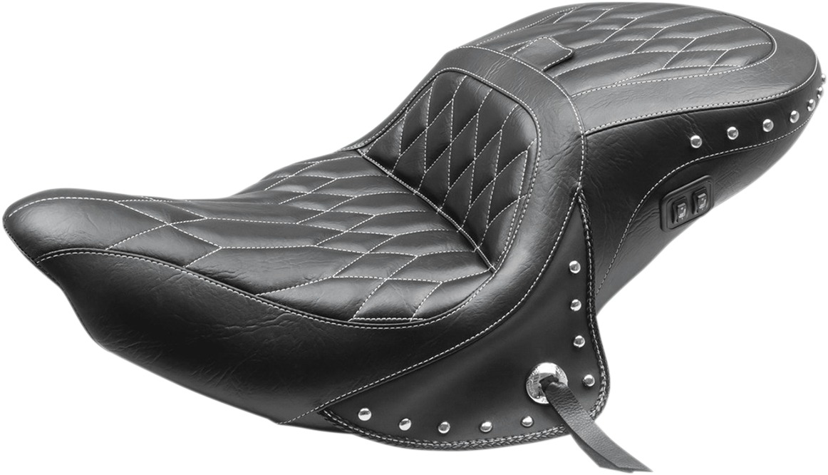 Heated Concho Diamond 2-Up Seat Black Foam - Click Image to Close