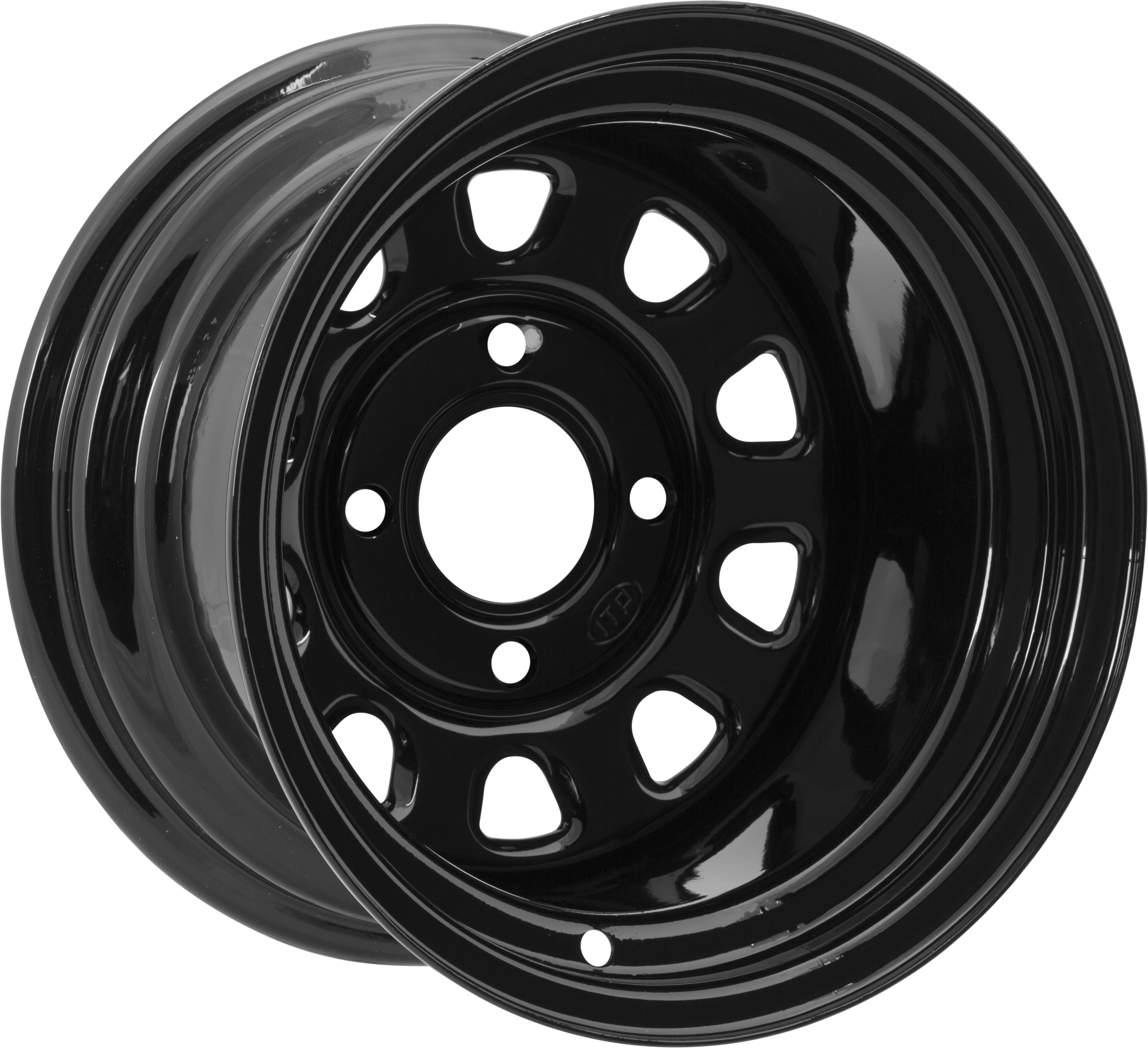 Delta Steel Front/Rear Wheel Black 12X7 2+5 4/4 - Click Image to Close