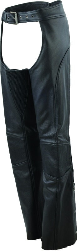 Sierra Leather Chaps Black Womens - Small - Click Image to Close