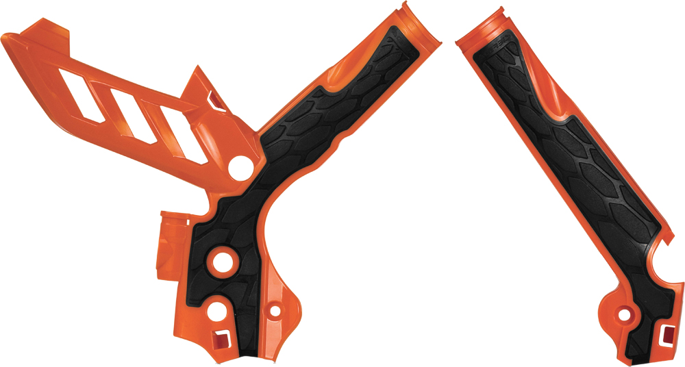 X-Grip Frame Guards Orange/Black - For 11-16 KTM 125/150/250 - Click Image to Close