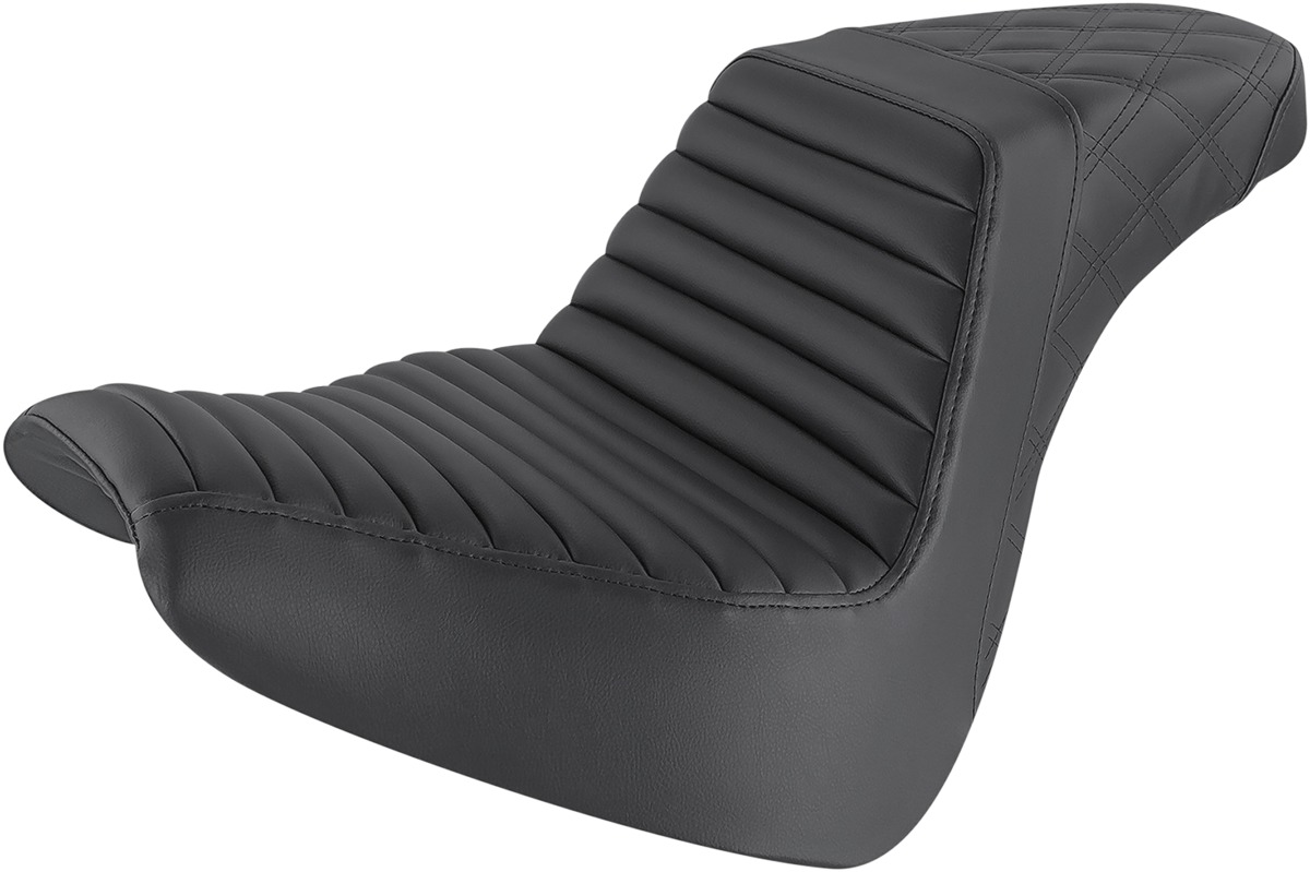 Step-Up Tuck and Roll 2-Up Seat - Black - For 18-20 Harley FXBR/S - Click Image to Close