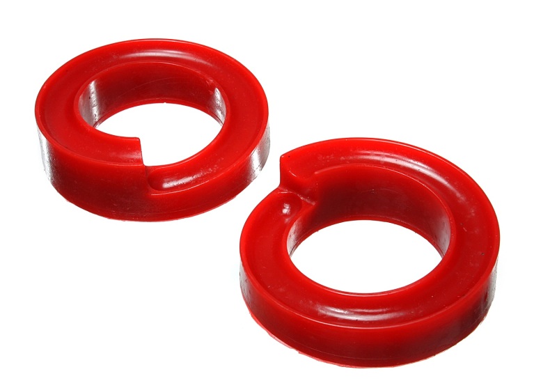 2005-07 Ford F-250/F-350 SD 2/4WD Front Coil Spring Isolator Set - Red - Click Image to Close