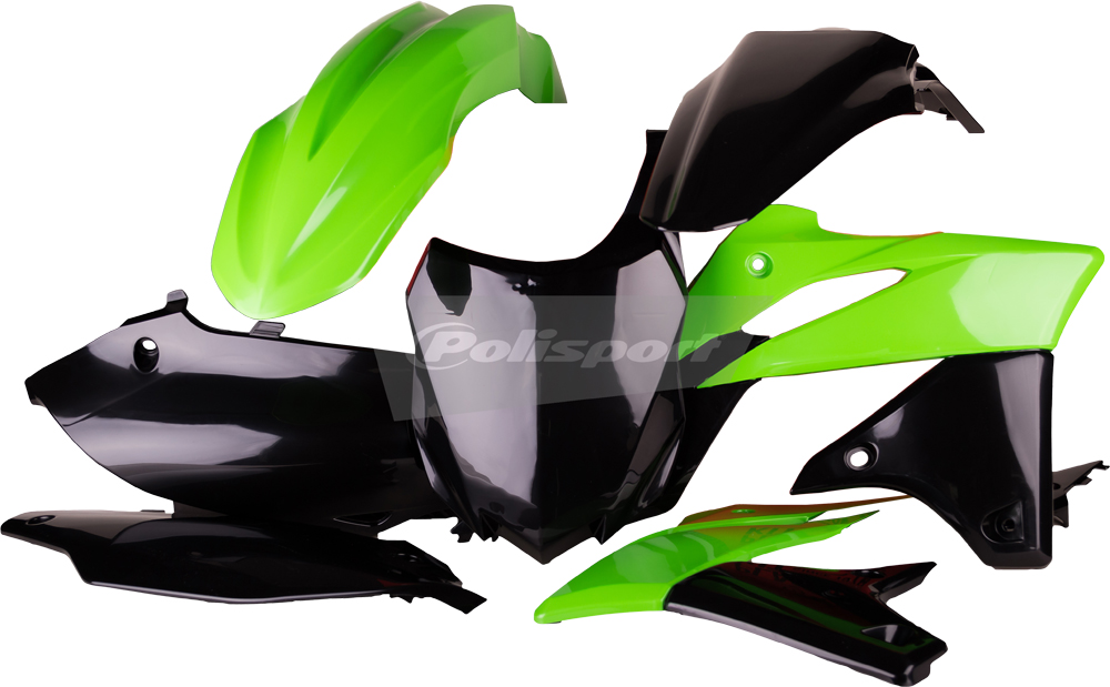 Plastic Body Kit - Original Green/Black - For 13-16 Kawasaki KX250F - Click Image to Close