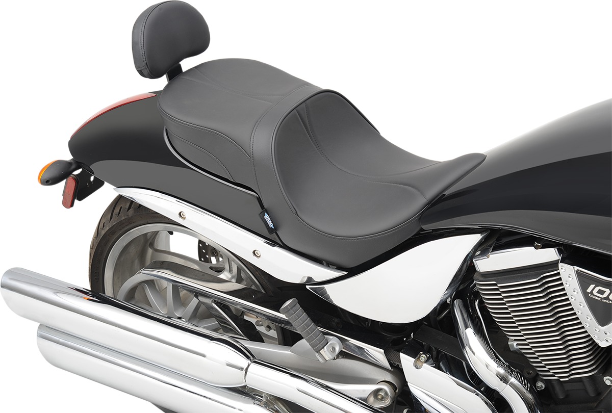 Low-Profile Mild Stitched 2-Up Seat Black Low w/Pass. Backrest - Hammer - Click Image to Close