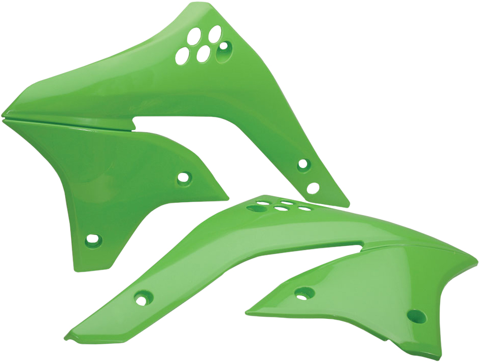 Radiator Shrouds - Green - For 06-08 Kawasaki KX450F - Click Image to Close