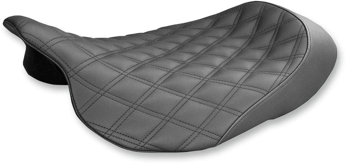 Renegade Lattice Stitched Solo Seat Black Gel - For Harley FLH FLT - Click Image to Close