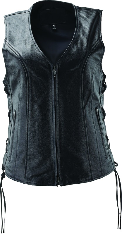 Sapphire Leather Vest Black Womens - Large - Click Image to Close