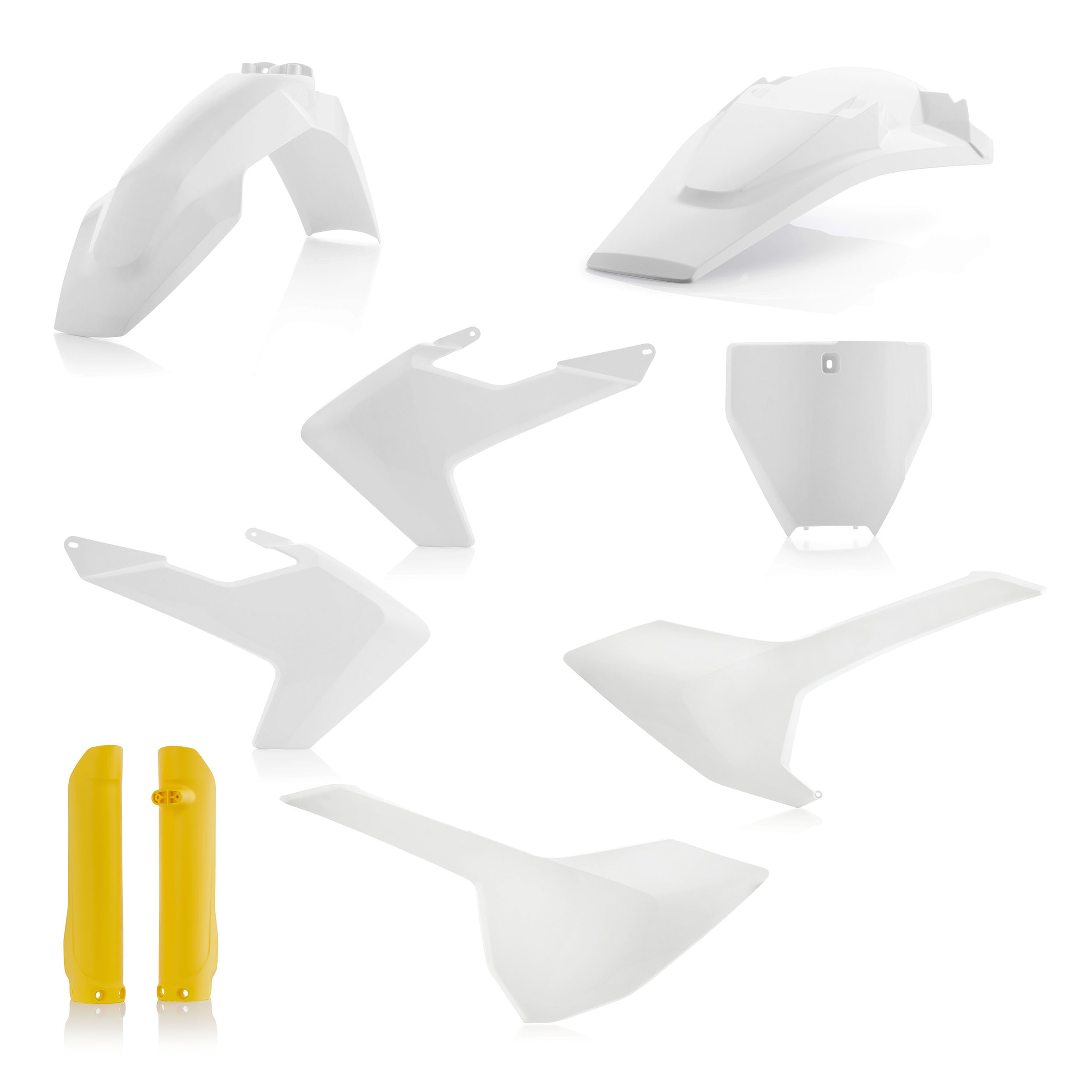 Full Plastic Kit - White/Yellow Original 2018 - Fits Many 16-18 Husqvarna 125-450 - Click Image to Close