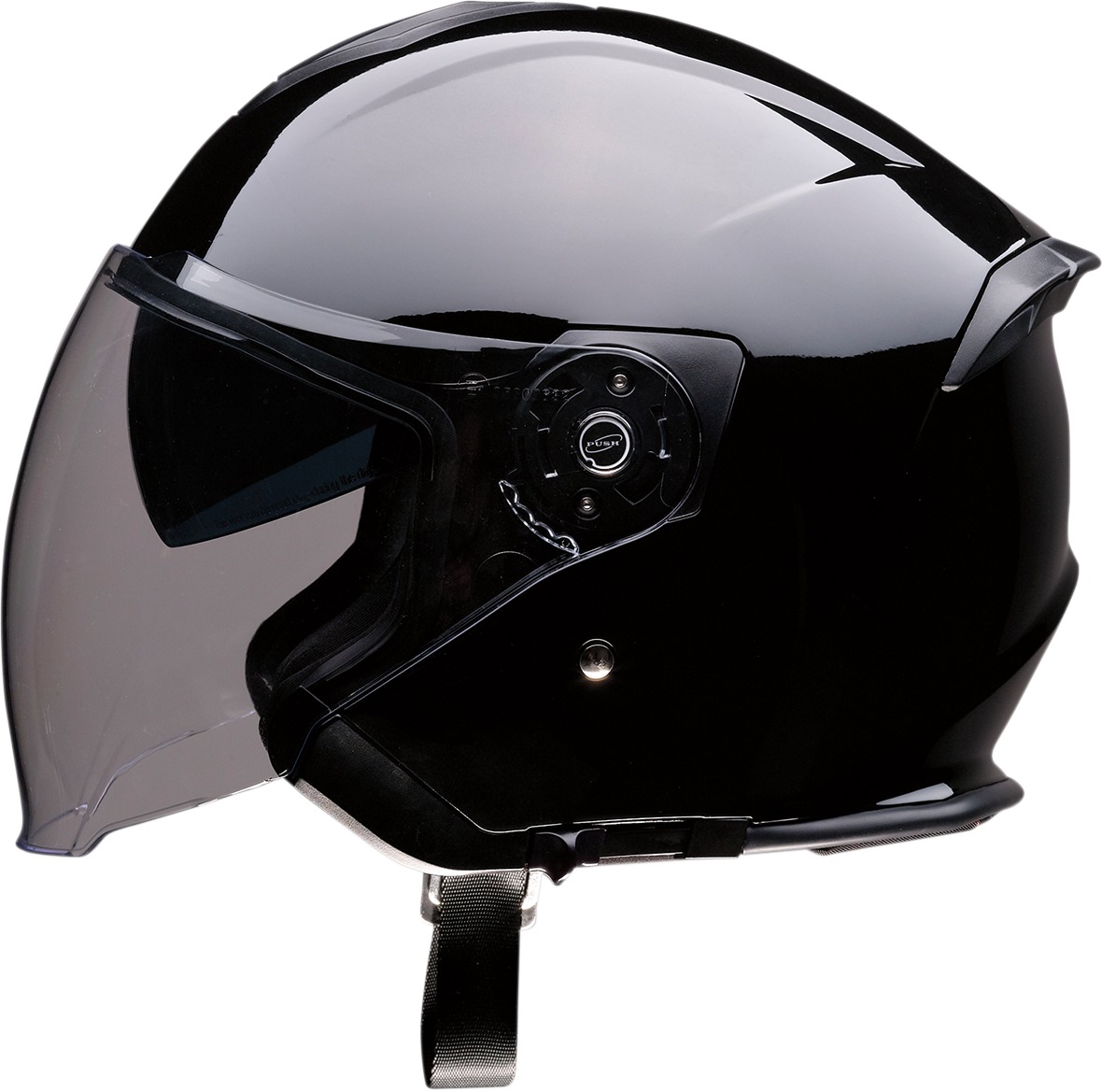 Road Max Solid Open Face Street Helmet Gloss Black Small - Click Image to Close