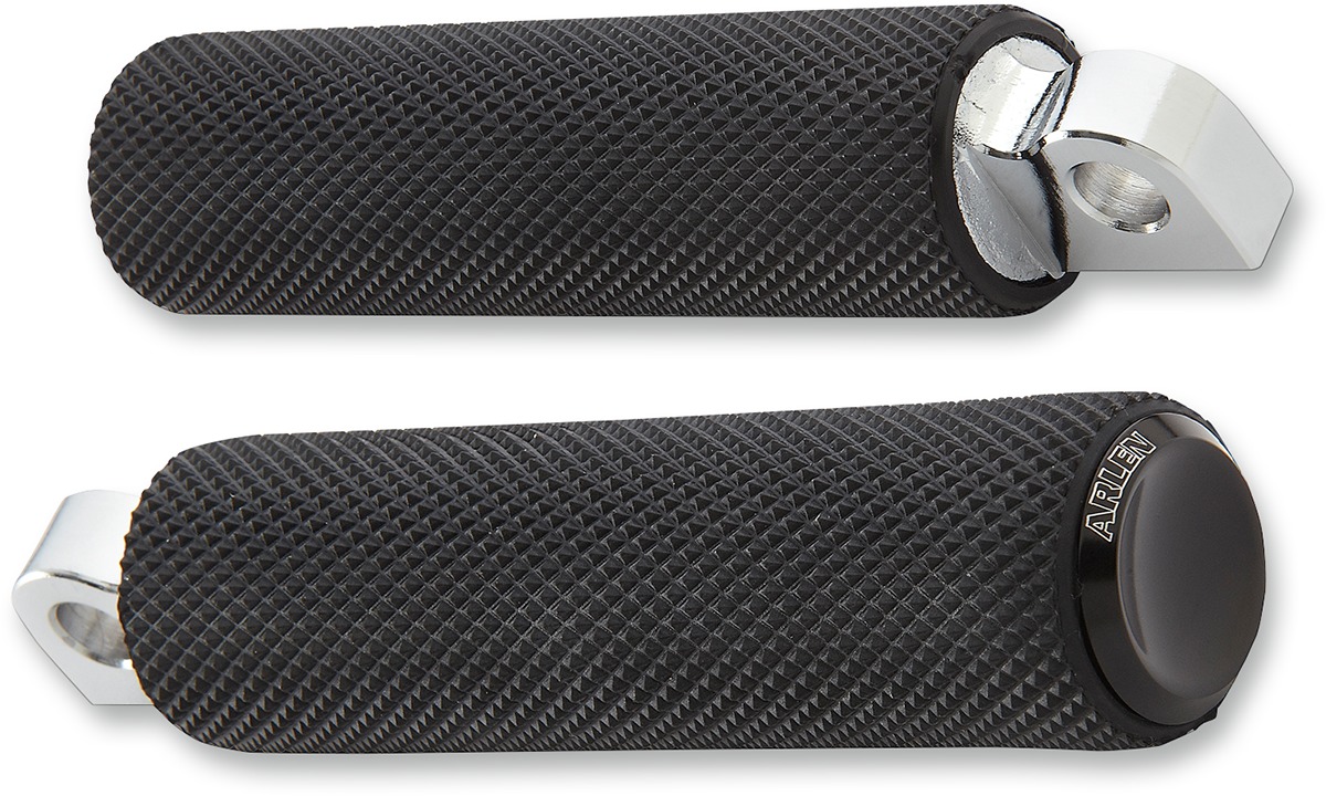 Knurled Standard Male Mount Footpegs - Knurled Rubber Ftpgs Blk - Click Image to Close