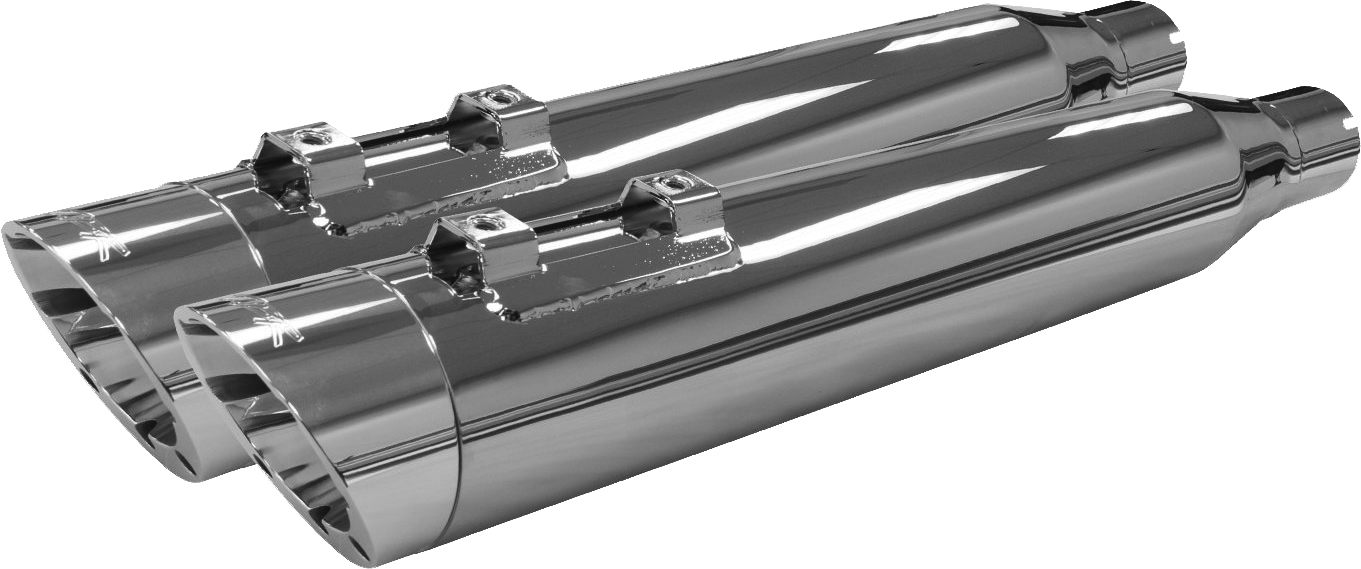 Comp-S Slash Slip On Exhaust Mufflers - Chrome - For 17-21 Harley Touring - Click Image to Close