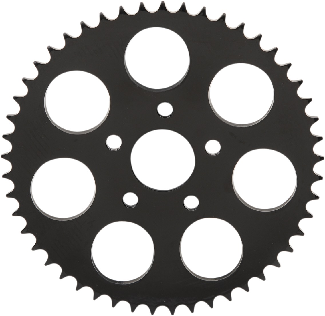 Carbon Steel 49T Drive Sprocket Gloss Black Offset 0.23" - Click Image to Close