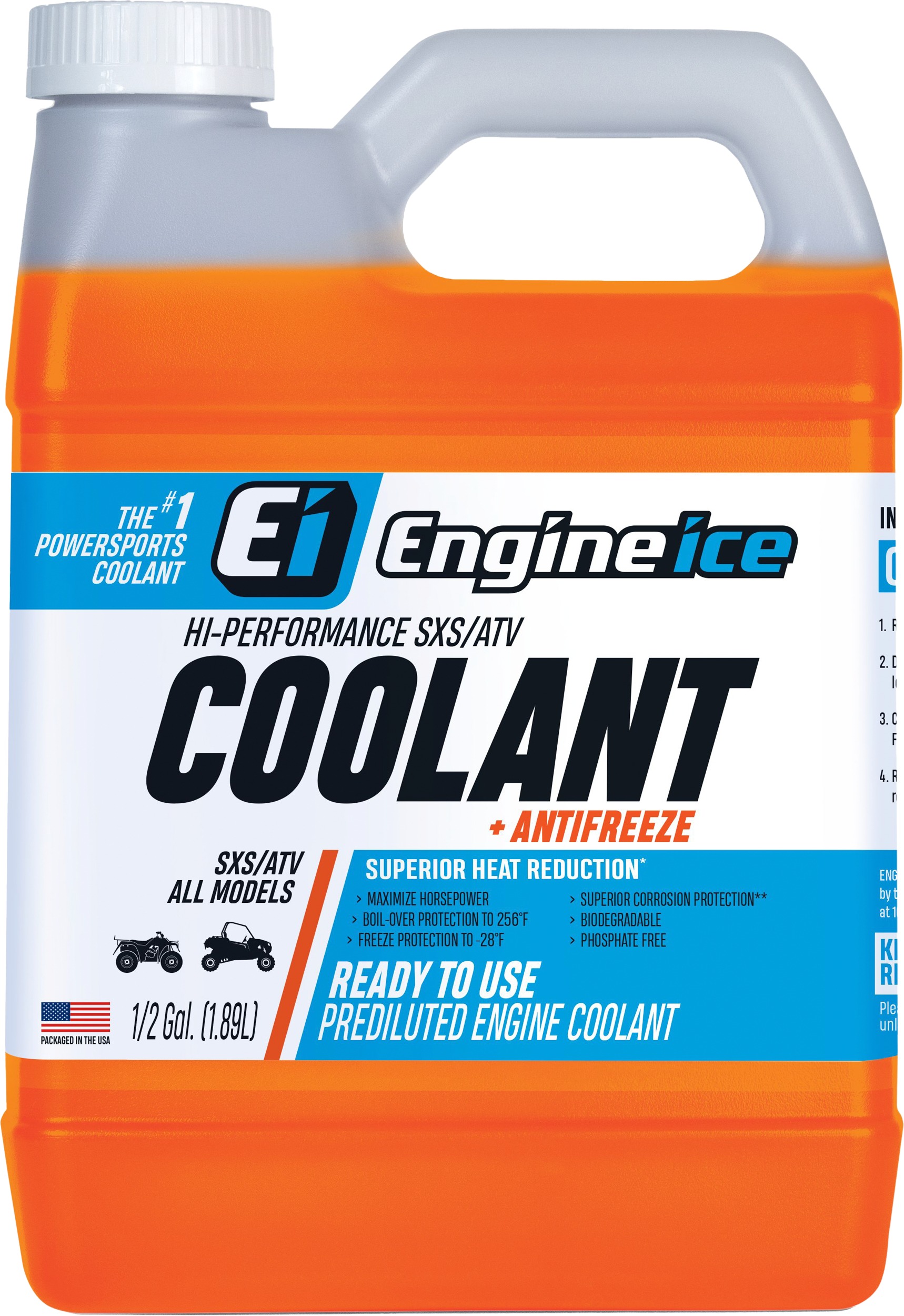 Orange Hi-Performance SXS/ATV Coolant + Antifreeze - 1/2 Gallon, Premixed - Click Image to Close