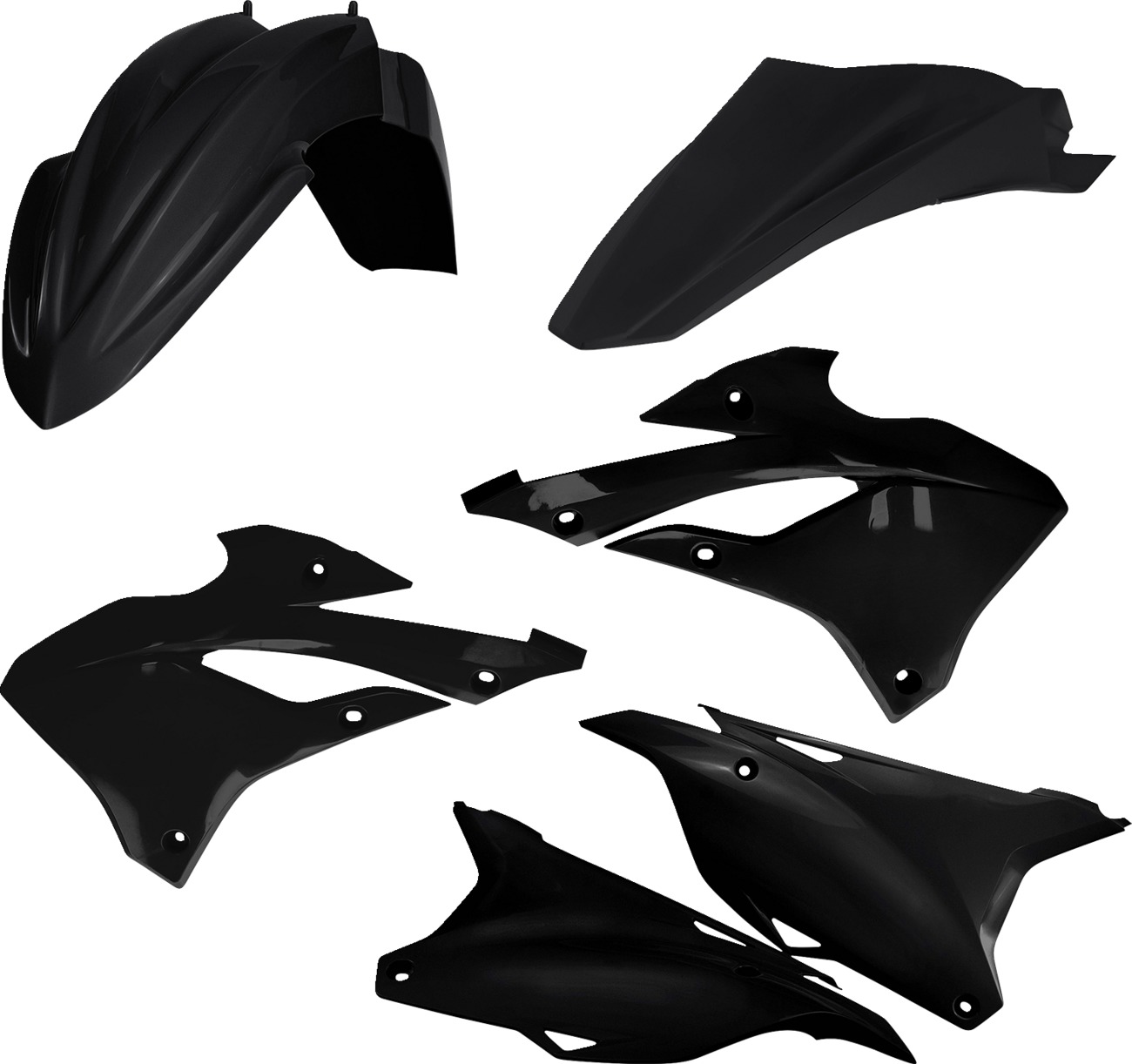 Standard Plastic Kits for Kawasaki - Std Plastic Kit Blk - Click Image to Close