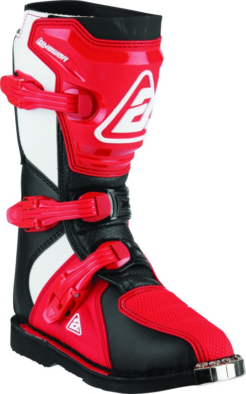 Answer AR1 Boot Black/Red Youth Size 3 - Youth motocross boots in Black/Red, Size 3 - Click Image to Close