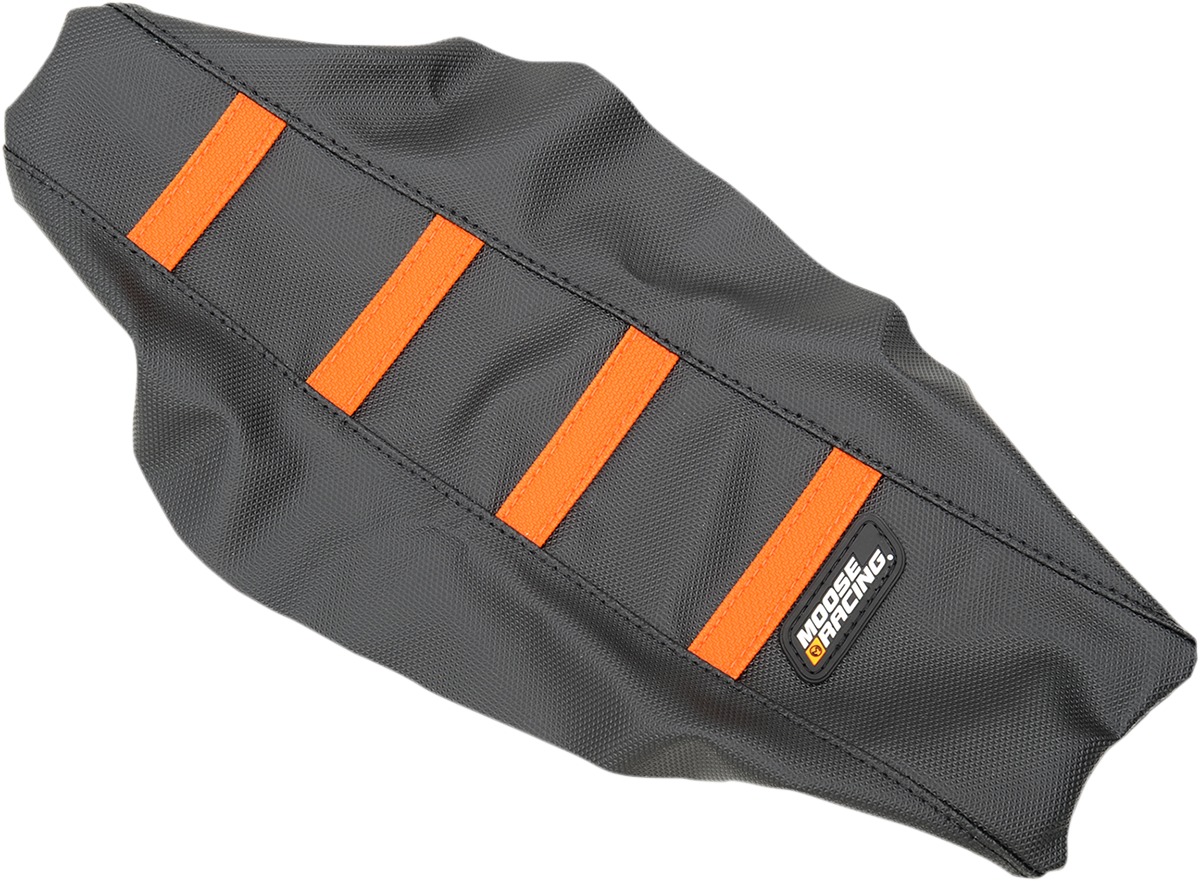 Black/Orange Ribbed Seat Cover - For 16-20 KTM 50 SX - Click Image to Close