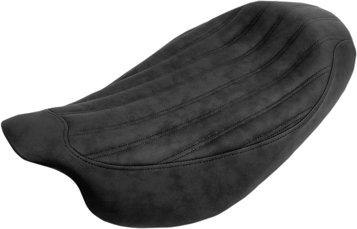 Knuckle Ribbed Solo Seat Black Gel - For Harley FLH FLT - Click Image to Close