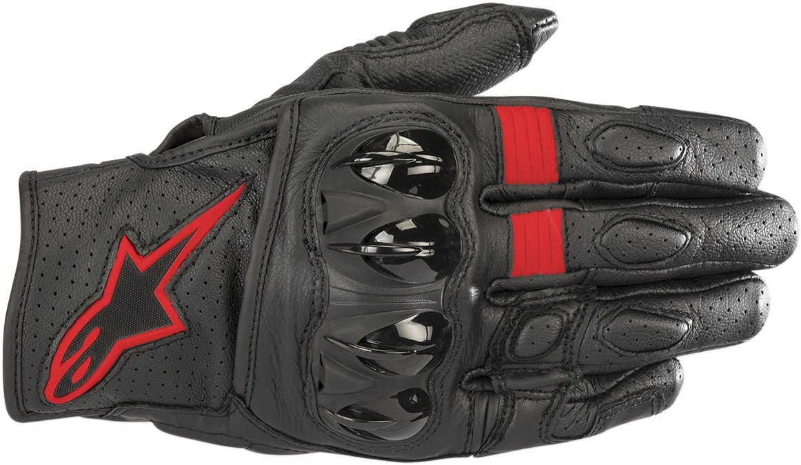 Celer V2 Leather Motorcycle Gloves Black/Red X-Large - Click Image to Close