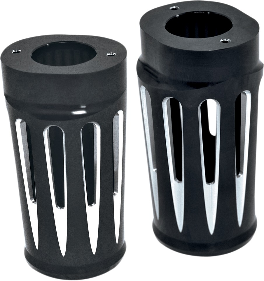 Black Deep Cut Fork Boots - Fits 86-16 H-D Touring Models - Click Image to Close