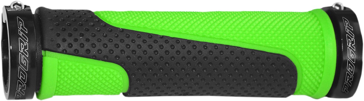 Fluorescent Green & Black 997 Lock-On Open End Locking ATV Grips w/ End Plugs - Also fits Watercraft & MTB - Click Image to Close