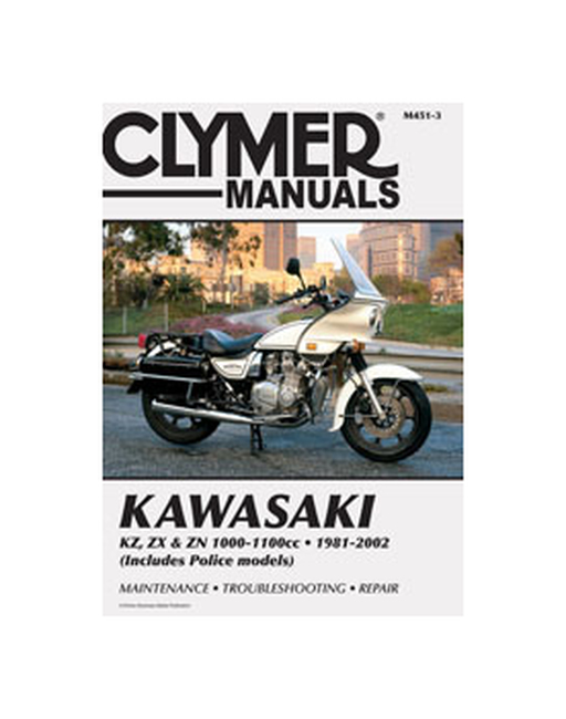 Shop Repair & Service Manual - Soft Cover - For 1981-2002 Kawasaki KZ, ZX, & ZN 1000cc-1100cc - Click Image to Close