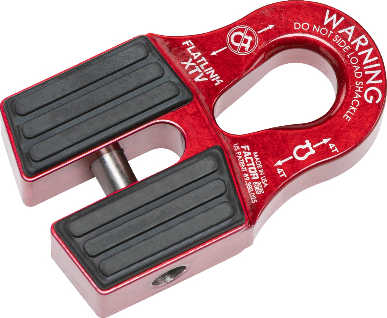 FlatLink XTV Winch Line Shackle Mount - Red - Click Image to Close