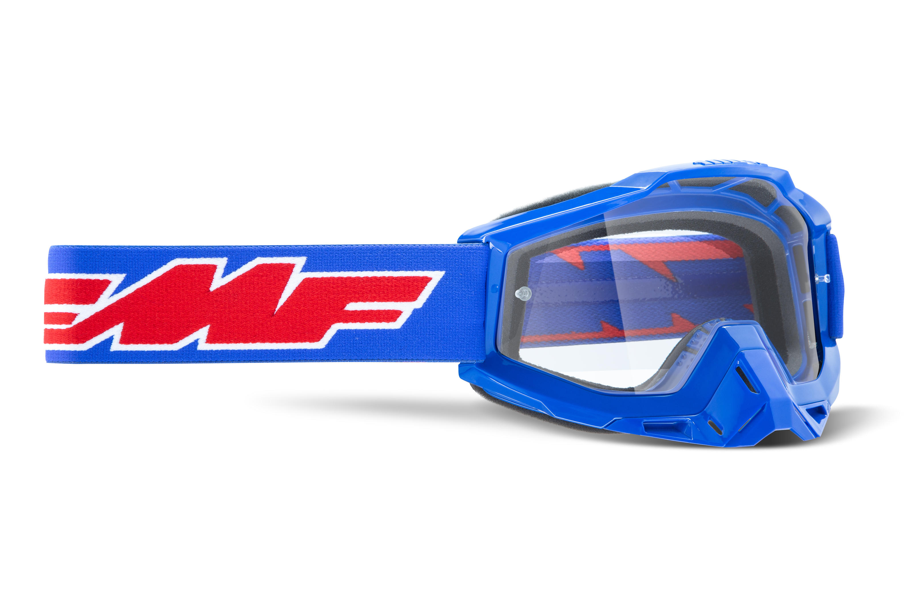 FMF PowerBomb OTG Rocket Goggles Blue Clear Lens - Over-the-glasses goggles with clear lens - Click Image to Close