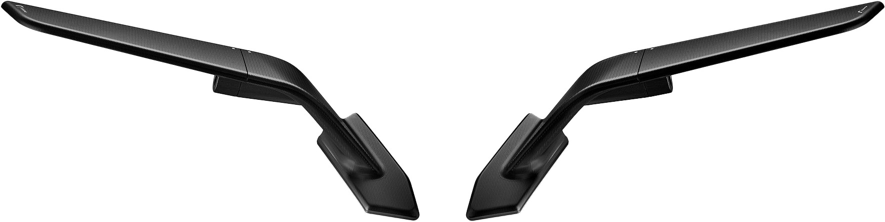 Black Rotating Winglet Stealth Mirrors - For 20-23 BMW S1000RR - Click Image to Close