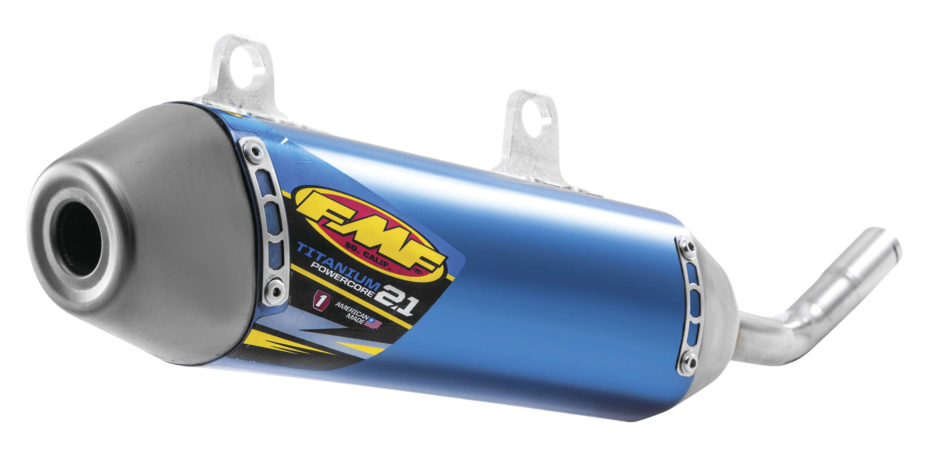 Blue Titanium PowerCore 2.1 Slip On Exhaust - For 02-21 Yamaha YZ125/X - Click Image to Close