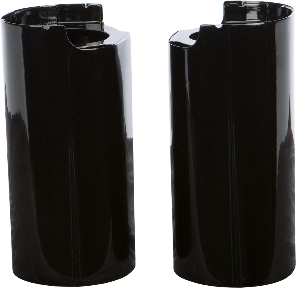 Upper Fork Tube Covers - Black - For 14-19 Harley Touring - Click Image to Close