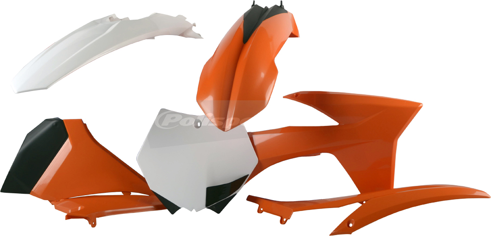 Plastic Body Kit - Orange - For 11-12 KTM 125-450 - Click Image to Close