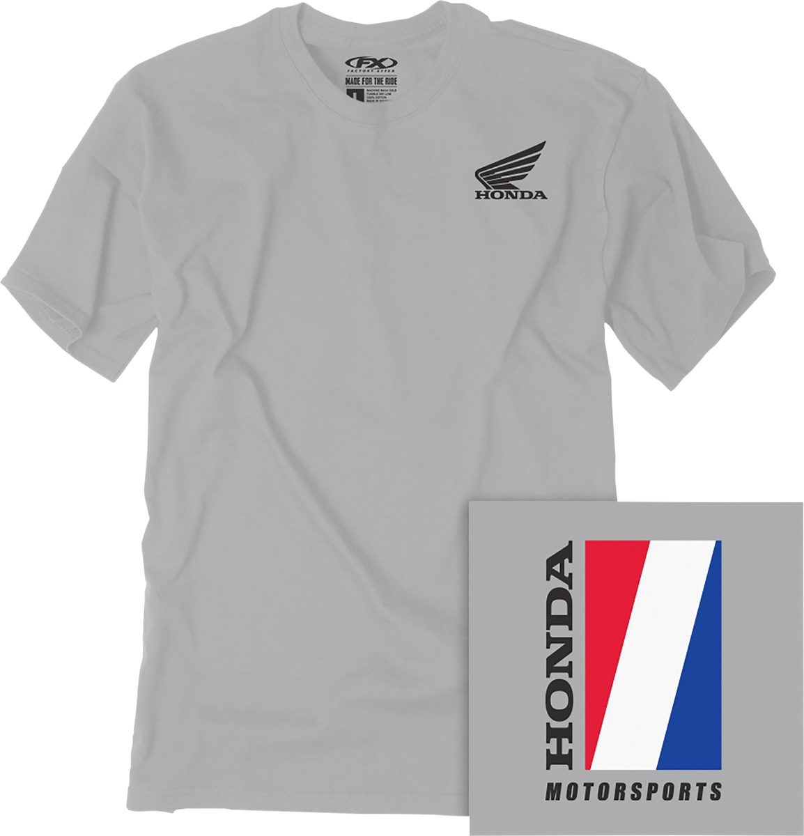 Men's Honda Motorsports Tee - Hon Motorsports Tee Lt Gry Xl - Click Image to Close