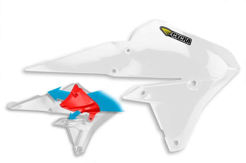 15-19 Yamaha WR250F Powerflow Radiator Shrouds White - Click Image to Close