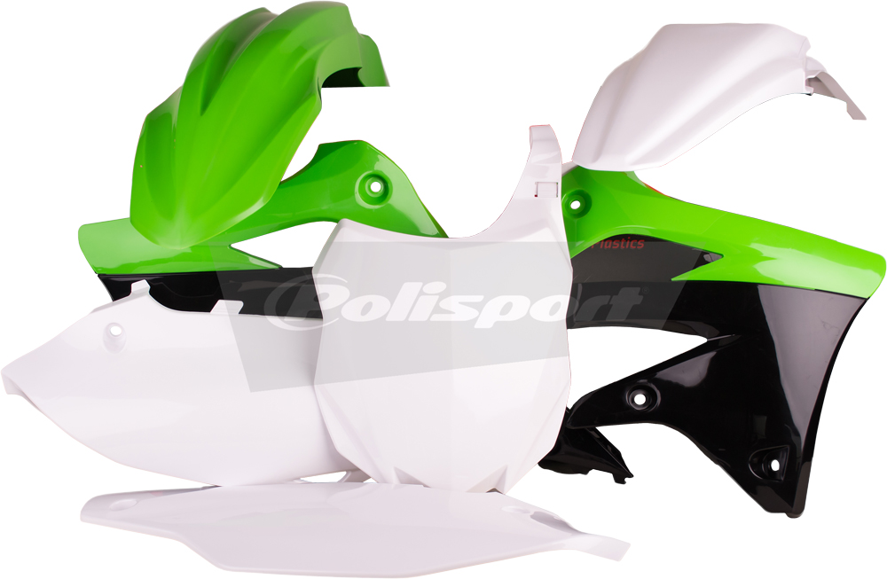 Plastic Kit - Original Green/White/Black - For 13-15 Kawasaki KX450F - Click Image to Close