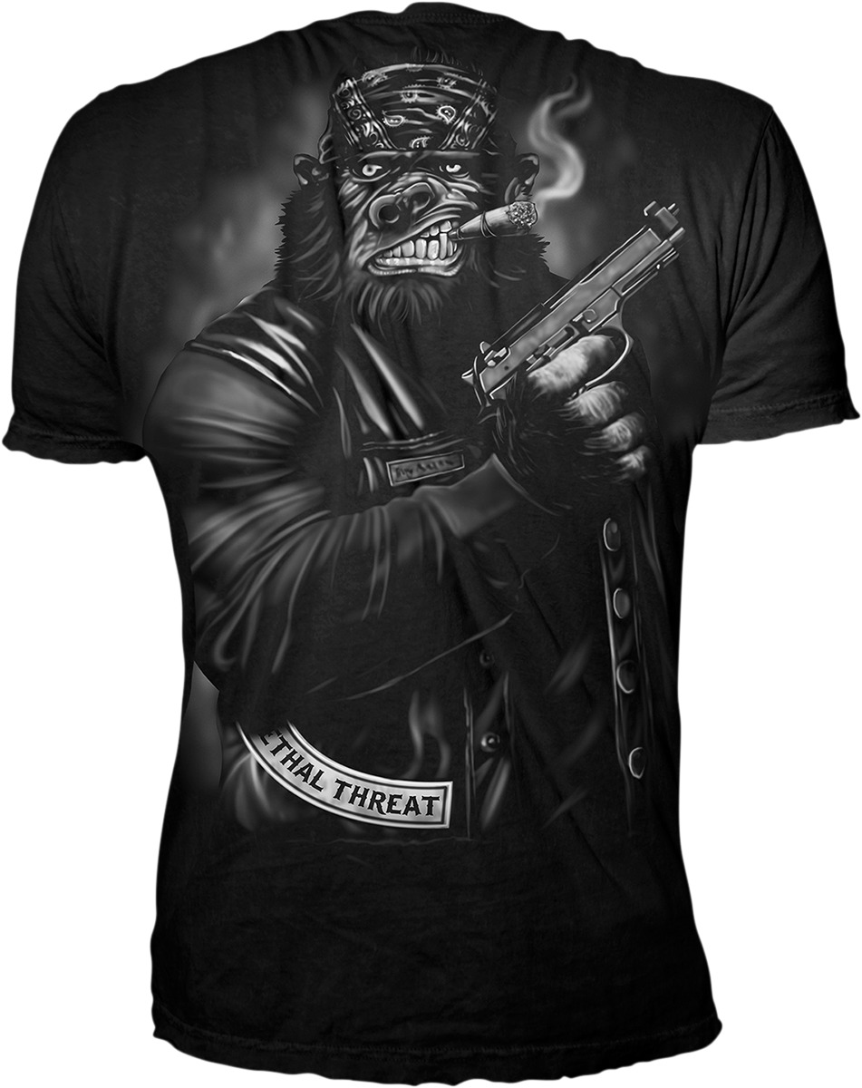 Pistol Gorilla Biker Tee - Pistol Gorilla Tee Blk Xl - Click Image to Close