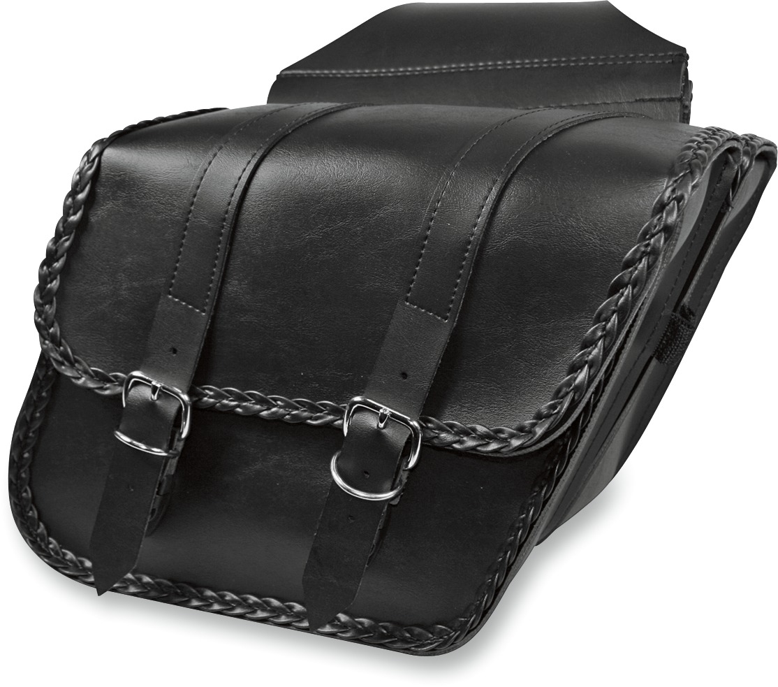 Compact Braided Slant Saddlebags - Sb707B Braided Slant Sdlbg - Click Image to Close