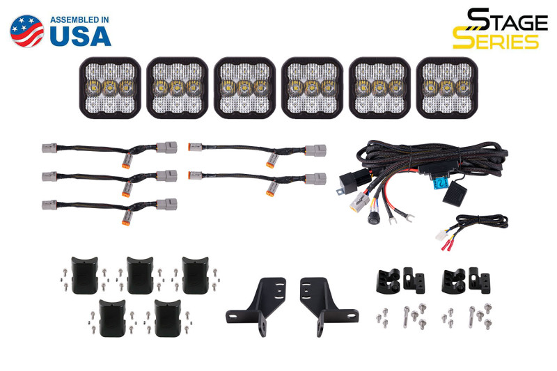 Bronco SS5 6-Pod CrossLink Grille Lightbar Kit Sport - White Combo - Click Image to Close