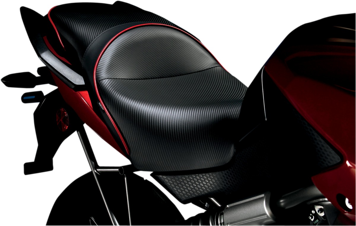 World Sport Performance Plain CarbonFX Vinyl 2-Up Seat - Versys 650 - Click Image to Close